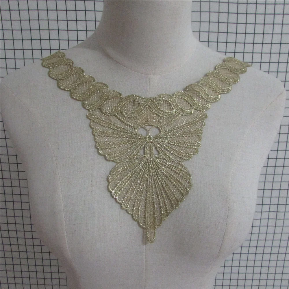 

Fashion gold embroidery hollow lace collar, sewing, evening dress wedding DIY accessories