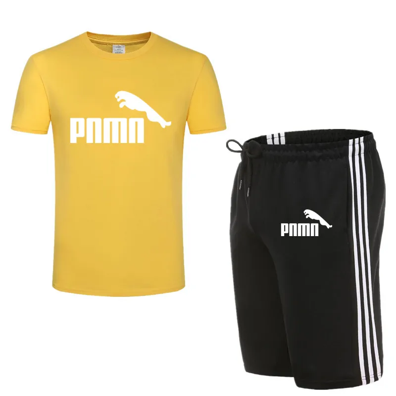 

Men's Tracksuit Summer Clothes Sportswear 2 Piece Set T Shirt Shorts Brand Track Clothing Male Sweatsuit Men t shirt + short set