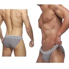 Мужские трусы брифы из натурального хлопка, темно-синие брифы слипы с высокой вилкой, сексуальное нижнее белье для мужчин, 0850