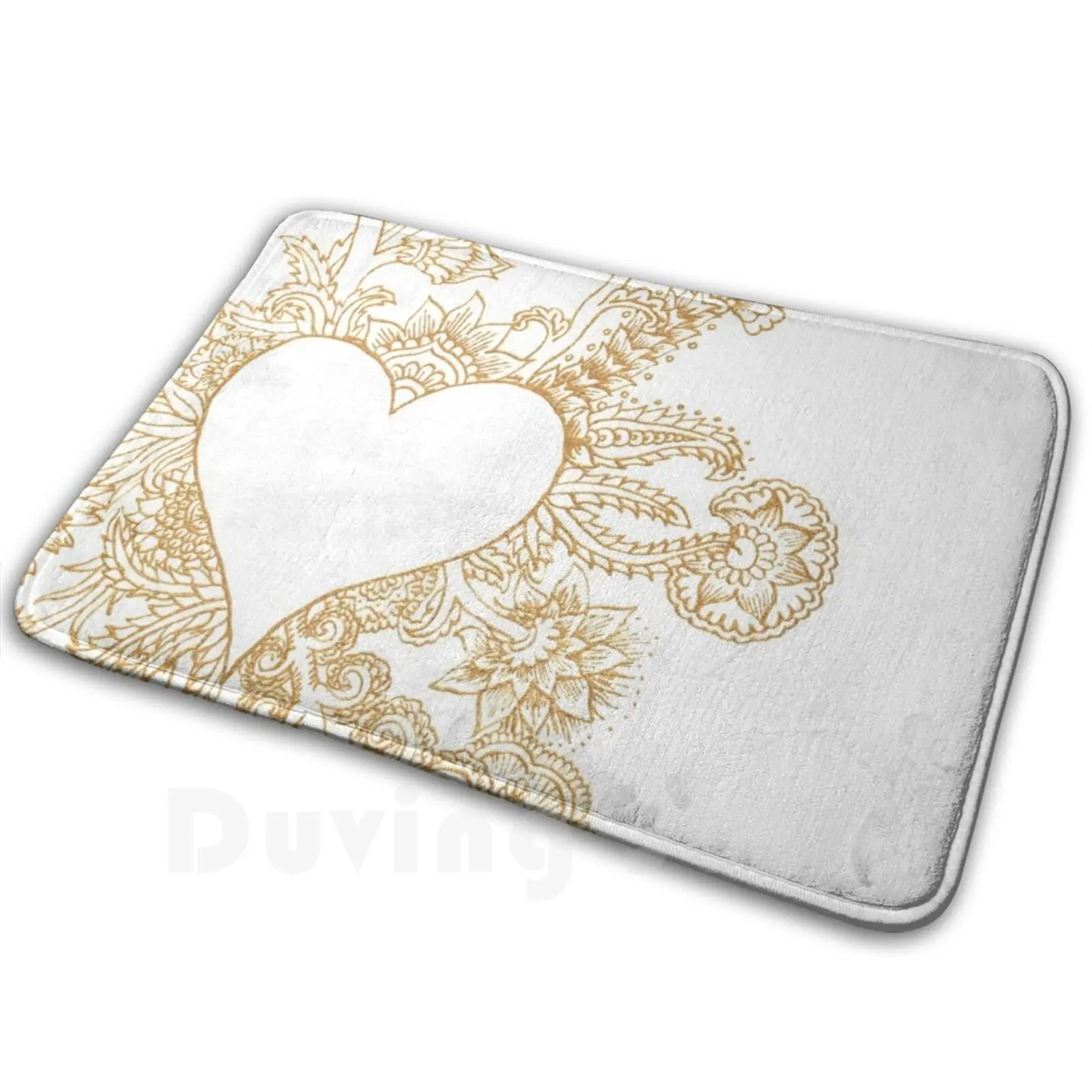 

Gold Heart Doodle Carpet 1653 Carpet Doodle Heart Flowers Gold Sketch Line Drawing Pen And Ink