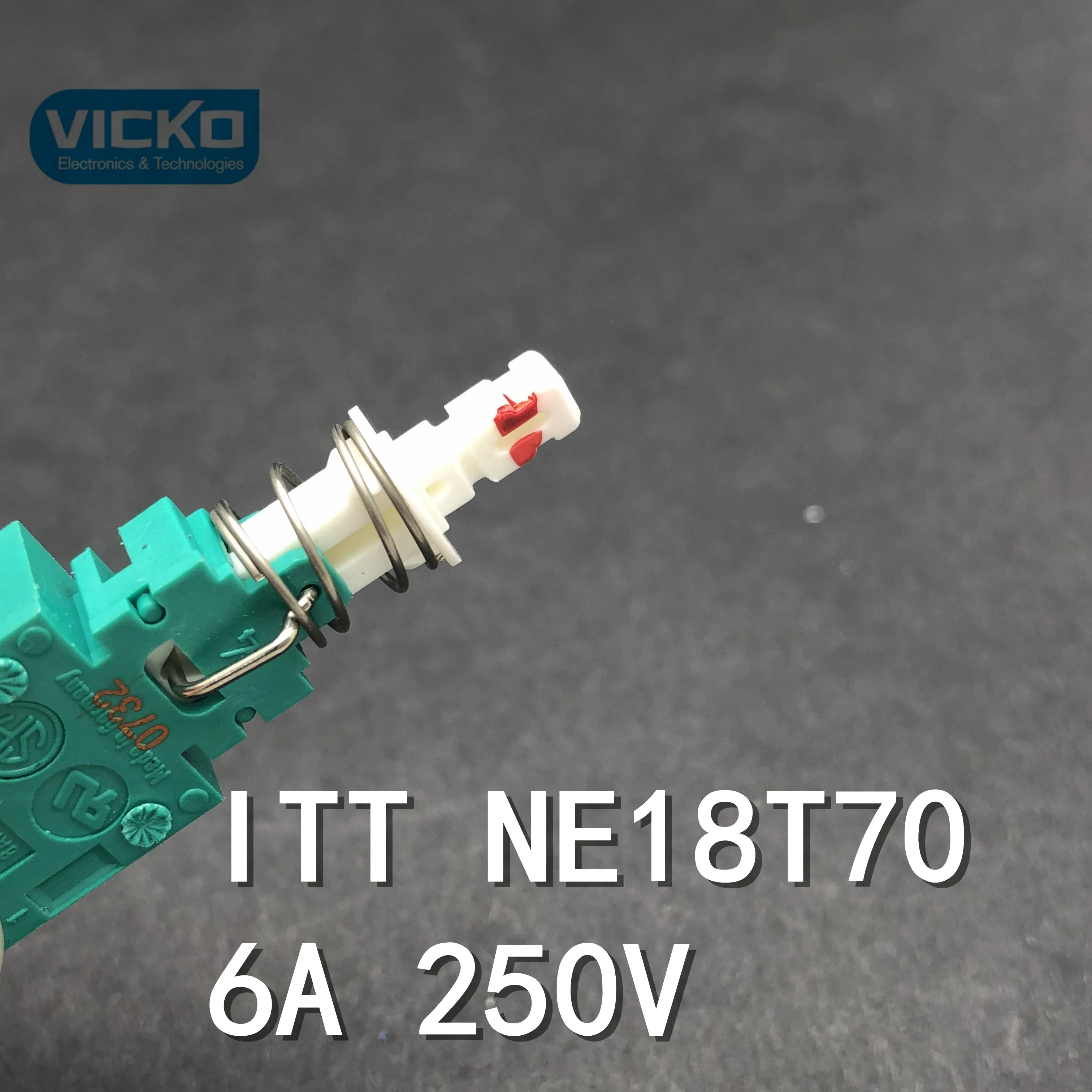 [VK]ORIGINAL ITT NE18T70 self lock switch silver alloy contact power 6A 250V button | Обустройство дома