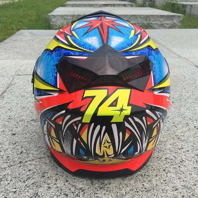 Новый стильный Зимний мотоциклетный шлем с двойными линзами и внутренним