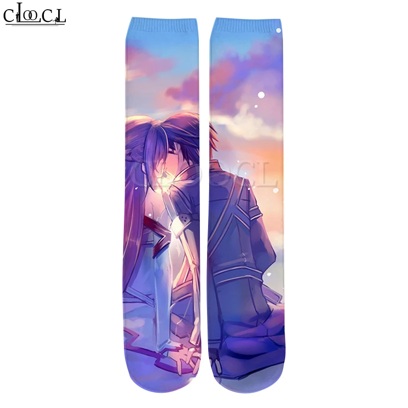 CLOOCL аниме Sword Art Online 2021 новые модные мужские повседневные прямые носки с 3D принтом