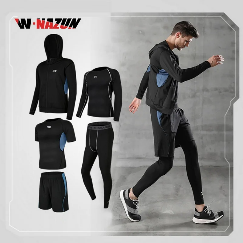 W nazun 5 шт./компл. мужской спортивный костюм для физических упражнений