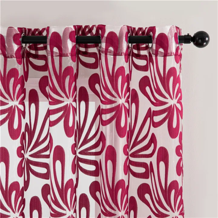 

Geometric Flower Sheer Curtain for Living Room The Bedroom Kitchen Blinds Modern Window Treatments Draperies Home Decor