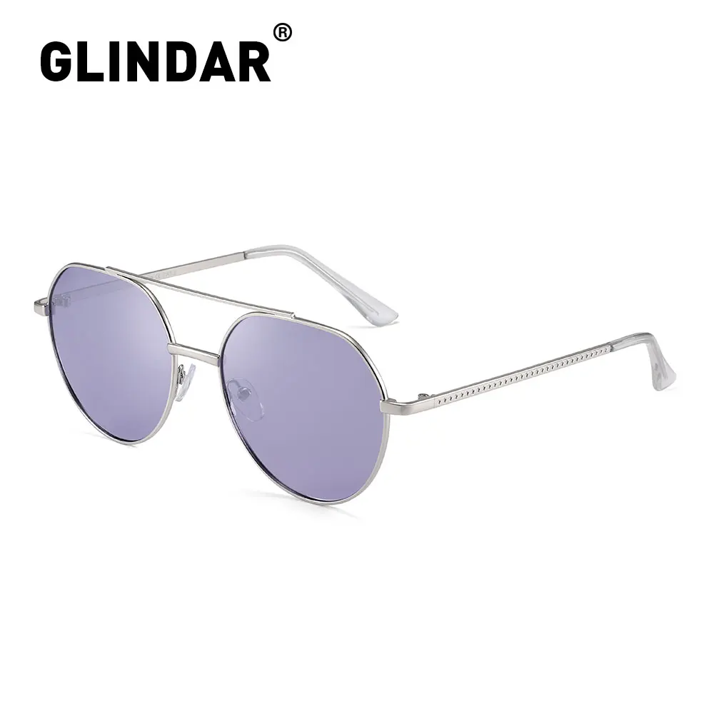 c3 silver purple Поляризационные солнцезащитные очки для мужчин и женщин, круглые металлические солнцезащитные очки для вождения, рыбалки, солнцезащитные очки lentes de sol - Цвет линз: c3 silver purple