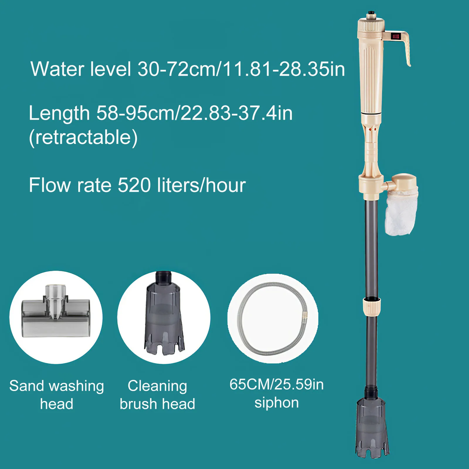 

Электрический насос для замены воды, гравийный фильтр, очиститель, водяной насос, Автоматический водяной насос 16-37in, выдвижной очиститель а...