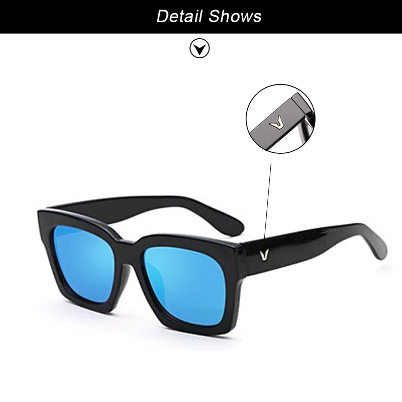 Higodoy квадратные большие светоотражающие солнцезащитные очки в стиле ретро