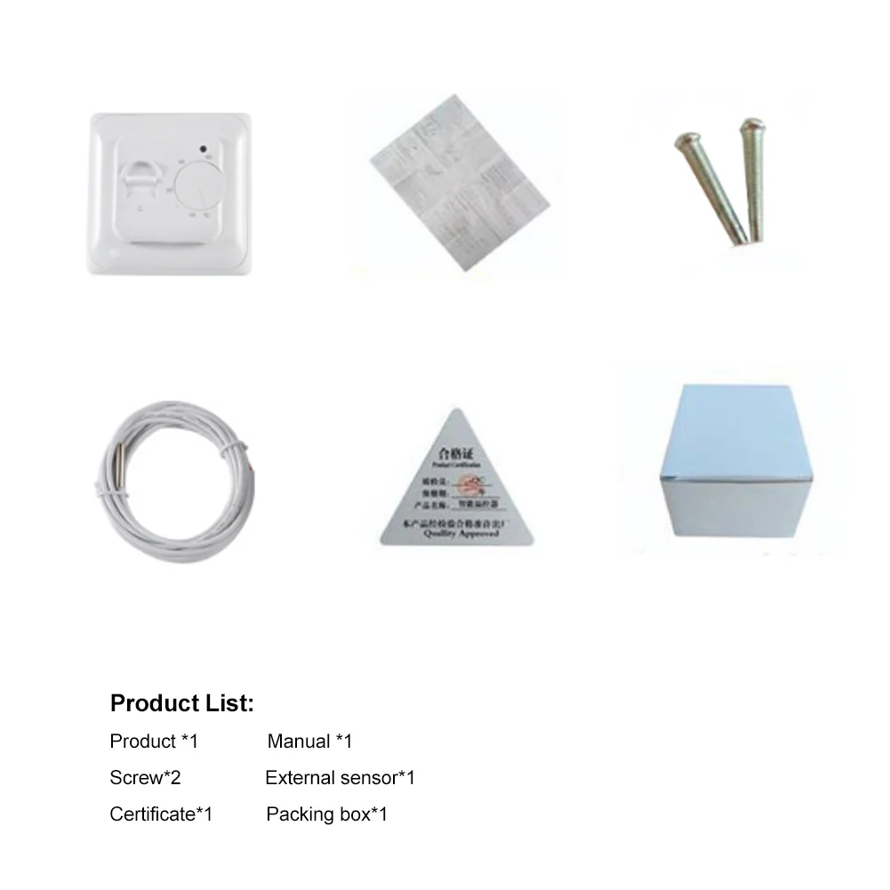 

220V 16A Mechanical Manual Thermostat Temperature Controller for Warm Floor Heating System
