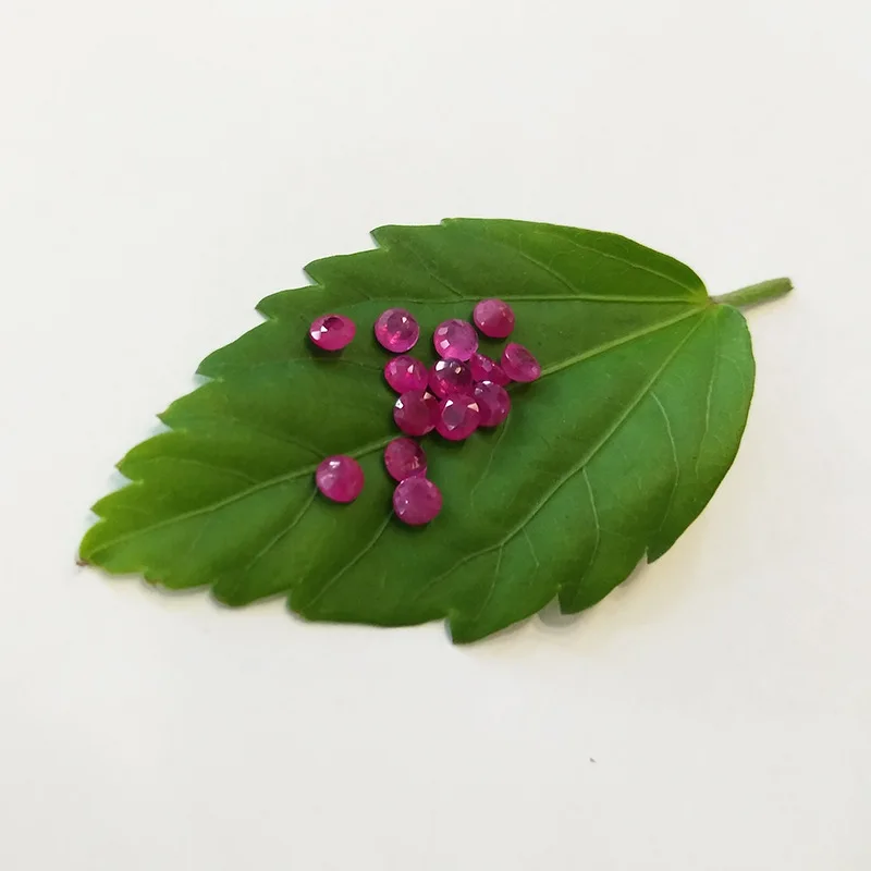 Natural Unburnt Ruby Round Jewelry Loose Bare Gem 3A Level 3. 25mm Man Woman DIY Material Ring Earring Pendant Valet Inlay