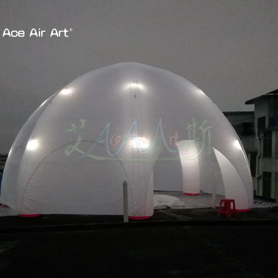 10m diameter LED lights inflatable dome spider marquee tent event gathering station with full cover and removable zipper door | Дом и сад