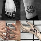 Наклейка-Татуировка Временная водостойкая, клоун, смайлик, Черный квадрат, роза, ручная роспись, флэш-тату, искусственные татуировки для женщин и мужчин