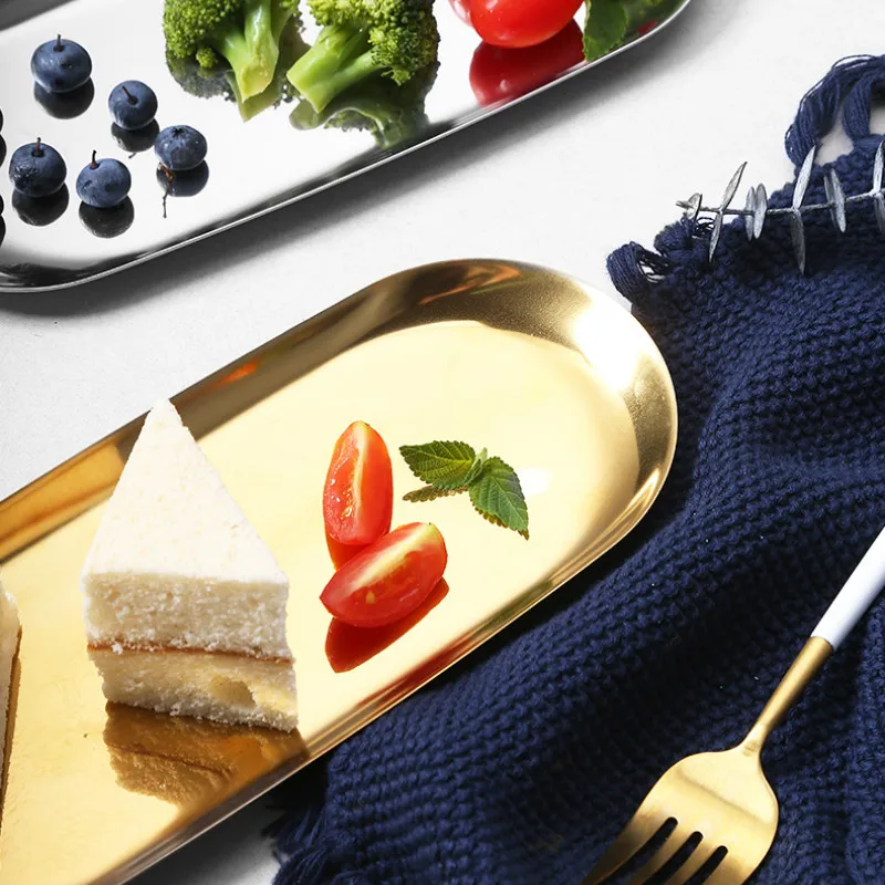 Скандинавский розовый золотой поднос для хранения ювелирных изделий лоток из