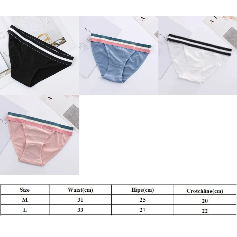 

5pcs Pack Women's Cotton Tanga Panty Sexy Low Rise Elastic Waist Sports Underwear Briefs Comfortable Underpants Black Pink