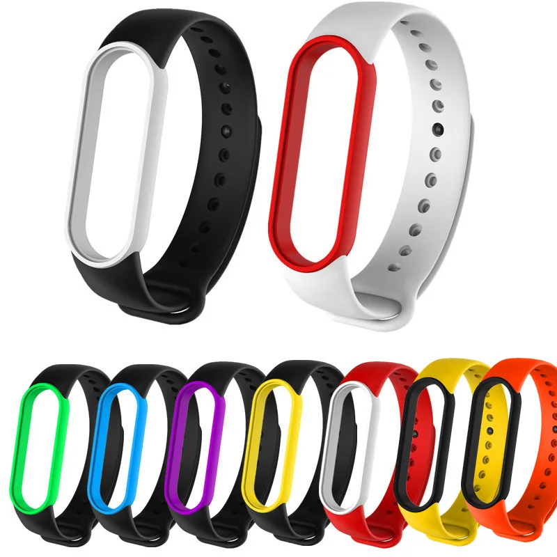 Ремешок сменный силиконовый для Xiaomi Mi Band 5 спортивный браслет смарт часов