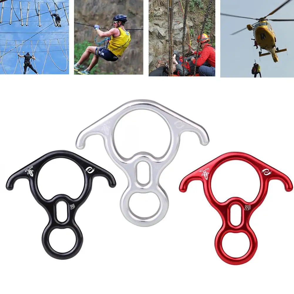

Outdoor Climbing Descender Rappelling Downhill Horns 8-Rings Slowing Tools
