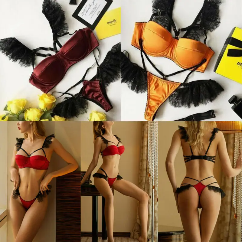 Сексуальное женское нижнее белье Babydoll Ночное белье кружевной бюстгальтер трусики набор набедренных повязок