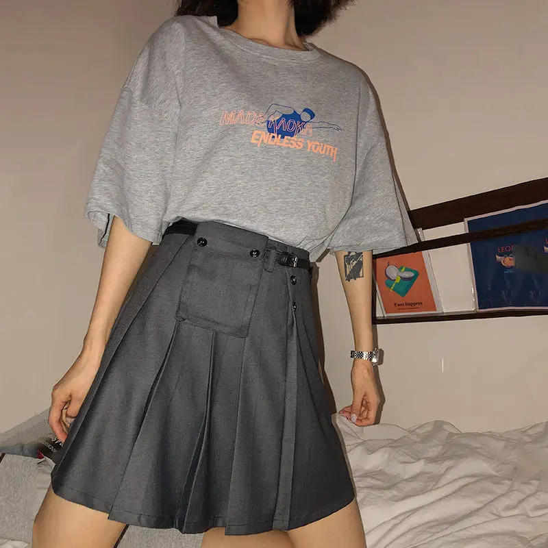 

Oversize Tops harajuku vintage aesthetic gothic graphic punk clothes shirts clothes top Women's tshirts korean Streetwear Anime