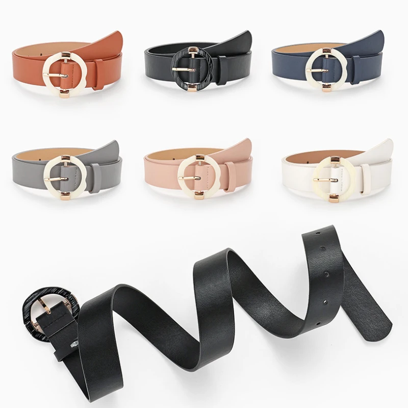 

Fashion Belts For Women 2021 New Pin Buckle Belt For Women PU Leather Wide Belt Waistband Female Cinturon Femme Mujer