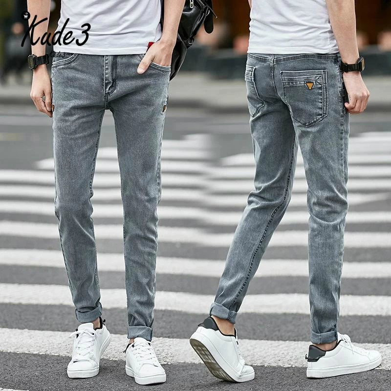 7 стиль дизайн джинсы скинни подходят искусственно состаренные брюки мужские