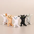 5 типов танцующих кошек, фигурки аниме, охватывающие мультфильмы, очаровательный котенок, игрушечная кукла, украшение для дома, ремесло и небольшие подарки