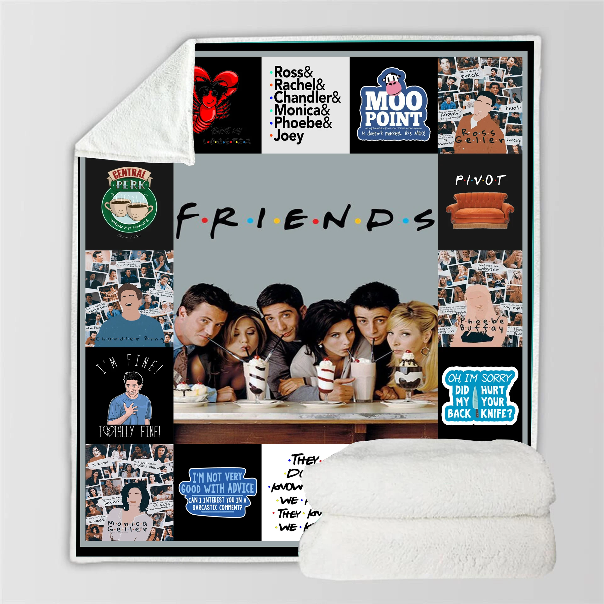 Мягкое одеяло для друзей покрывало дивана постельное белье Прямая