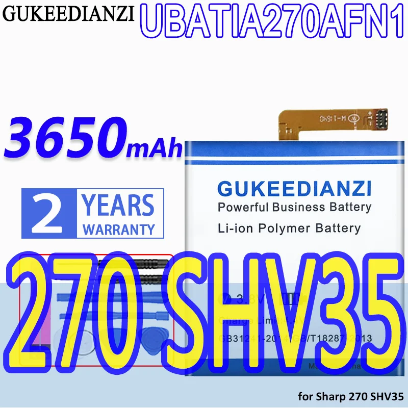 

High Capacity GUKEEDIANZI Battery UBATIA270AFN1 3650mAh for Sharp 270 SHV35 Sharp270