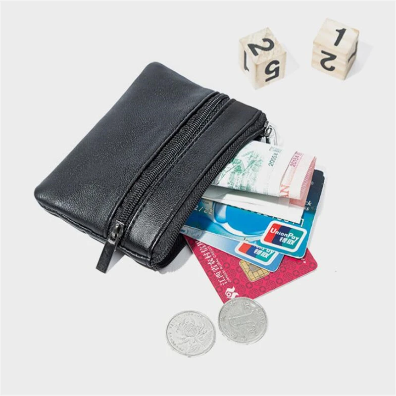 

Men Women Card Coin Bags Key Soft Credit Card Holder Zip Leather Wallet Coin Pouch Bag Purse Carteira Mini Coin Bags Holders