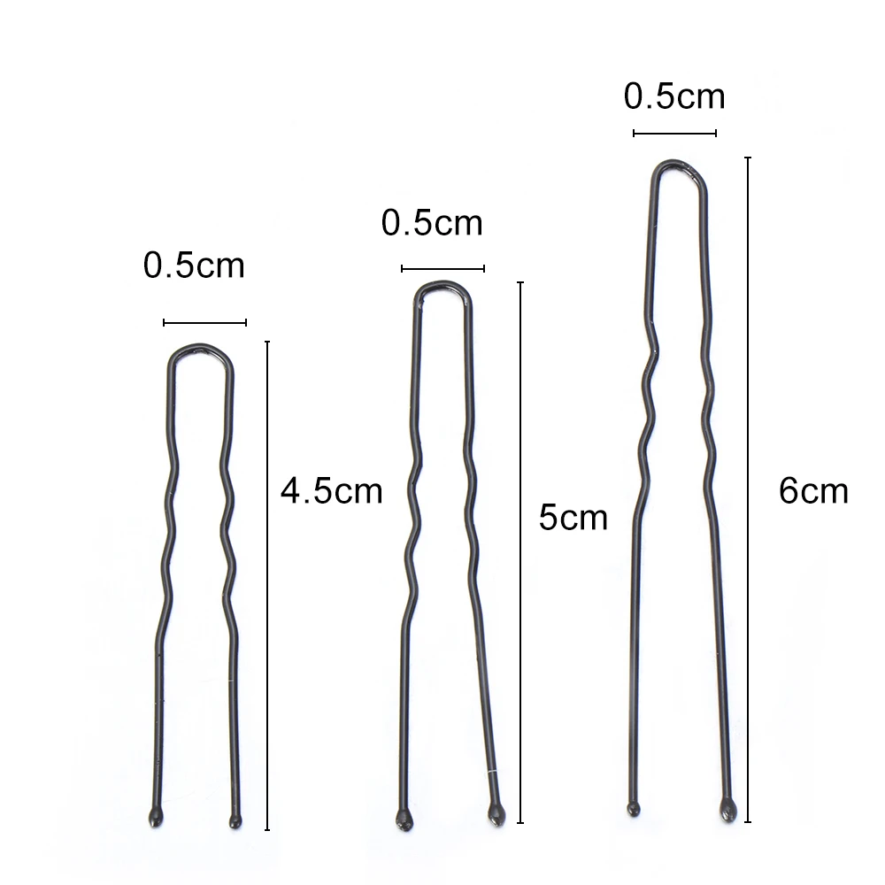 20/100 шт черный/золотой U образный шпильки волнистые волосы зажим заколки для волос