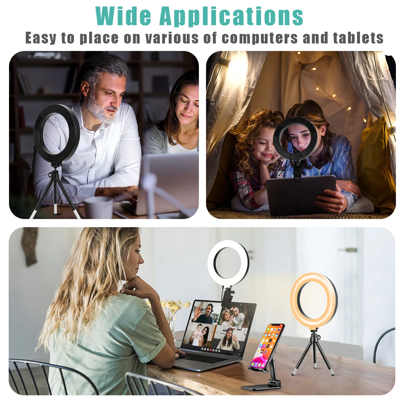 Кольцевой светильник для селфи светодиодный видеоконференции 2 шт. в упаковке со