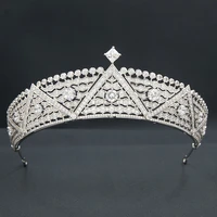 classic zirconia royal tiara for weddingcrystal princess tiaras diadem for girlpromparty head jewelry ch10365