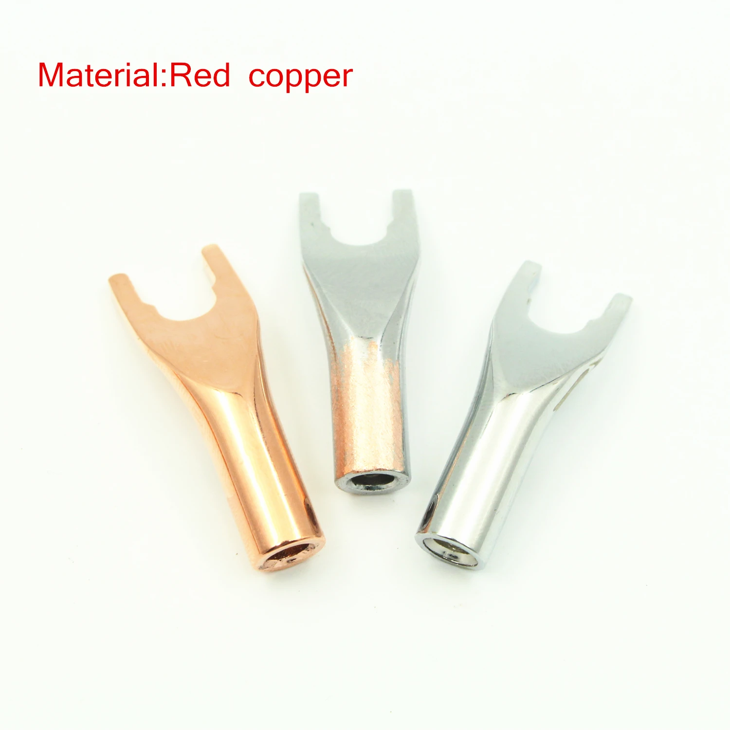 4PCS Hifi High Performance Red Copper Rhodium Plated/Gold Plated Y Plug Amplifier Decoder Audio Speaker Cable Connection | Электроника