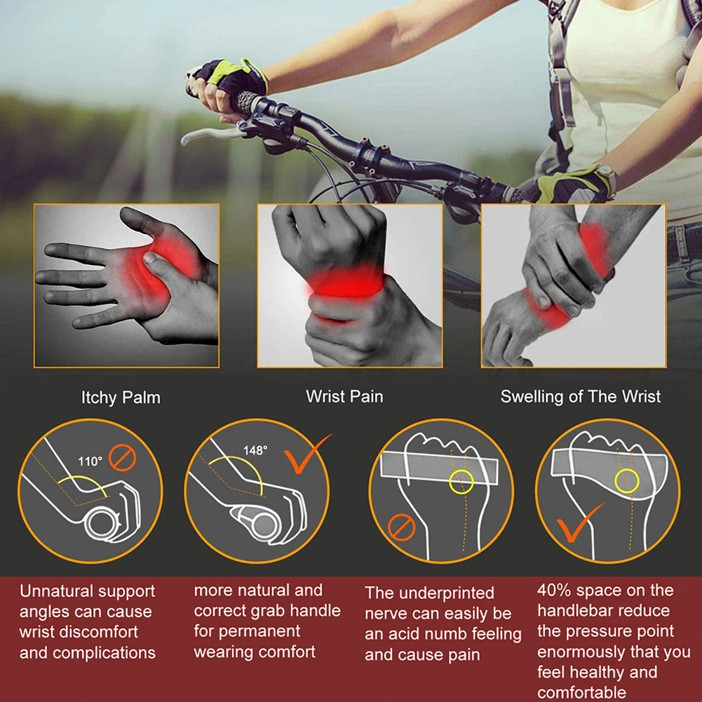 

Bike Grips Bicycle Handlebar Grips Non-Slip Ox Horn Shape Bicycle Accessaries For Mountain Bikes MTB Black 1 Pair Manillar Mtb