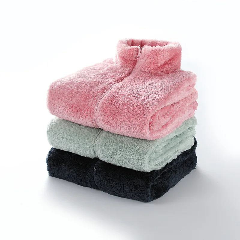 Куртка из флиса кораллового цвета Мужская и Женская парка осенне-зимняя уличная