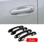 Глянцевая черная дверная ручка из АБС, отделка, автомобильный аксессуар для Toyota Land Cruiser Prado FJ150 150 2010-18 с двумя интеллектуальными отверстиями