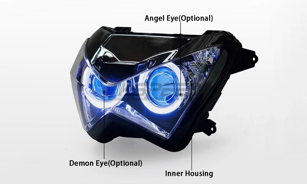 Halo Eye синий светильник HID проектор на заказ головной светильник в сборе для Kawasaki Z800 z250 2013