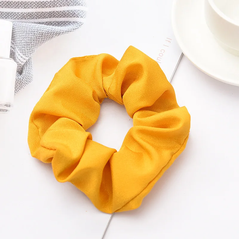 Корейские летние винтажные Однотонные резинки для волос женщин и девочек