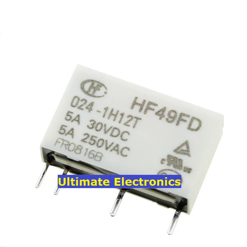 

5pcs HF49FD 024-1H12T HF49FD-024-1H12 4 feet 5A 12V Relays