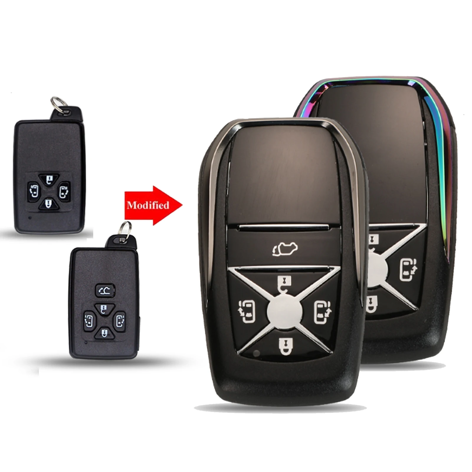 jingyuqin Remote Модифицированный 4/5 кнопок Smart Key чехол Обложка для Toyota Reiz / Avalon Previa Alphard