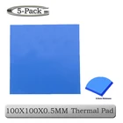 Синяя термопроводящая силиконовая прокладка Gdstime, 5 шт., толщина 10 см, 100 мм x 100 мм x 0,5 мм, 0,05 см