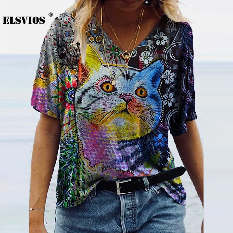 

Женская футболка с коротким рукавом, с V-образным вырезом