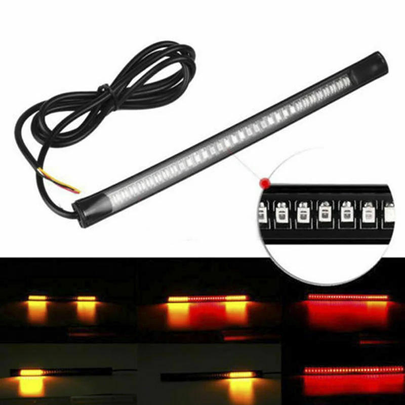 12 в 1 шт. Гибкая 48 SMD Светодиодная лента для мотоцикла задний фонарь мягкая
