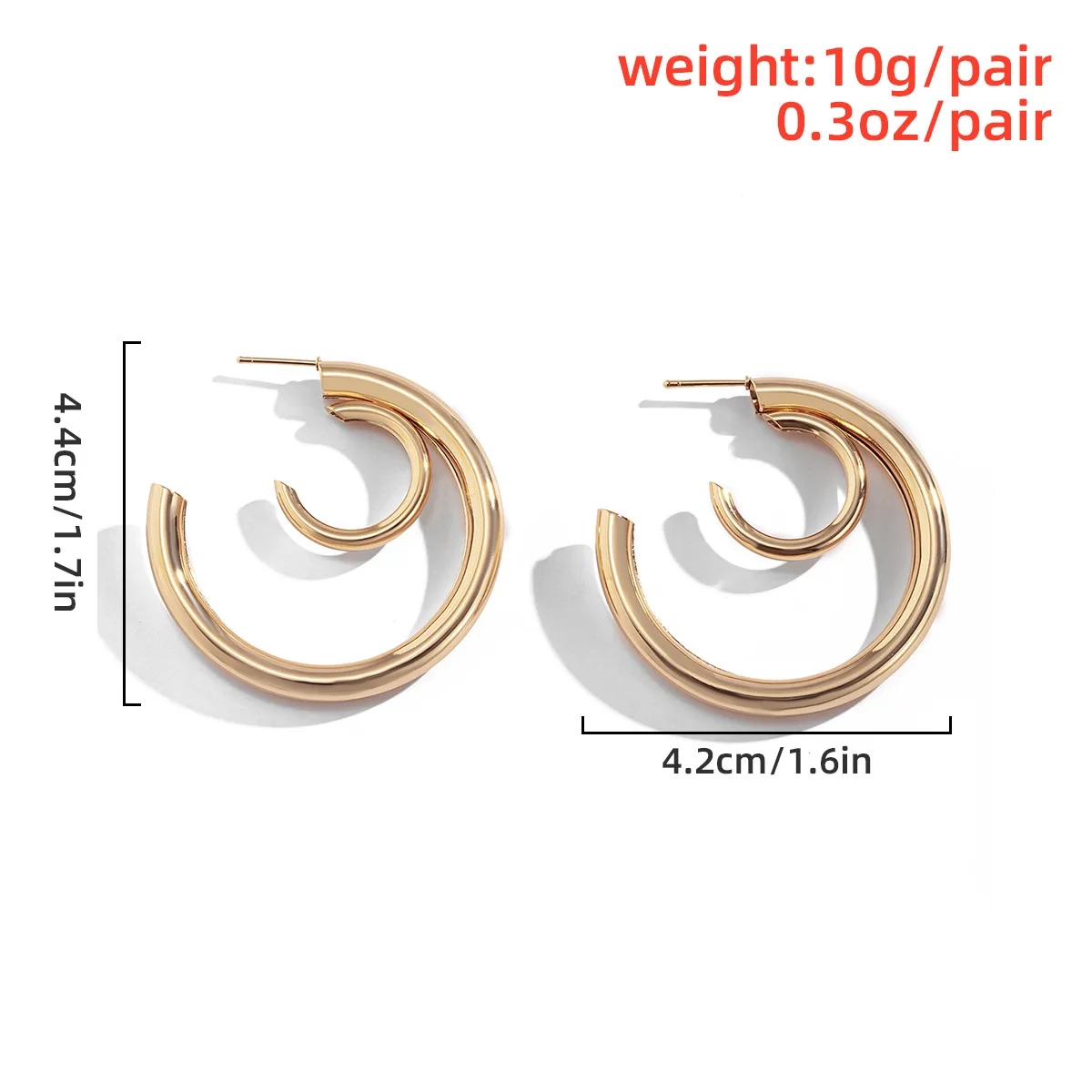 

Jewelry ins minimalist cold wind C-shaped earrings wild double half circle geometric metal earrings women B02098