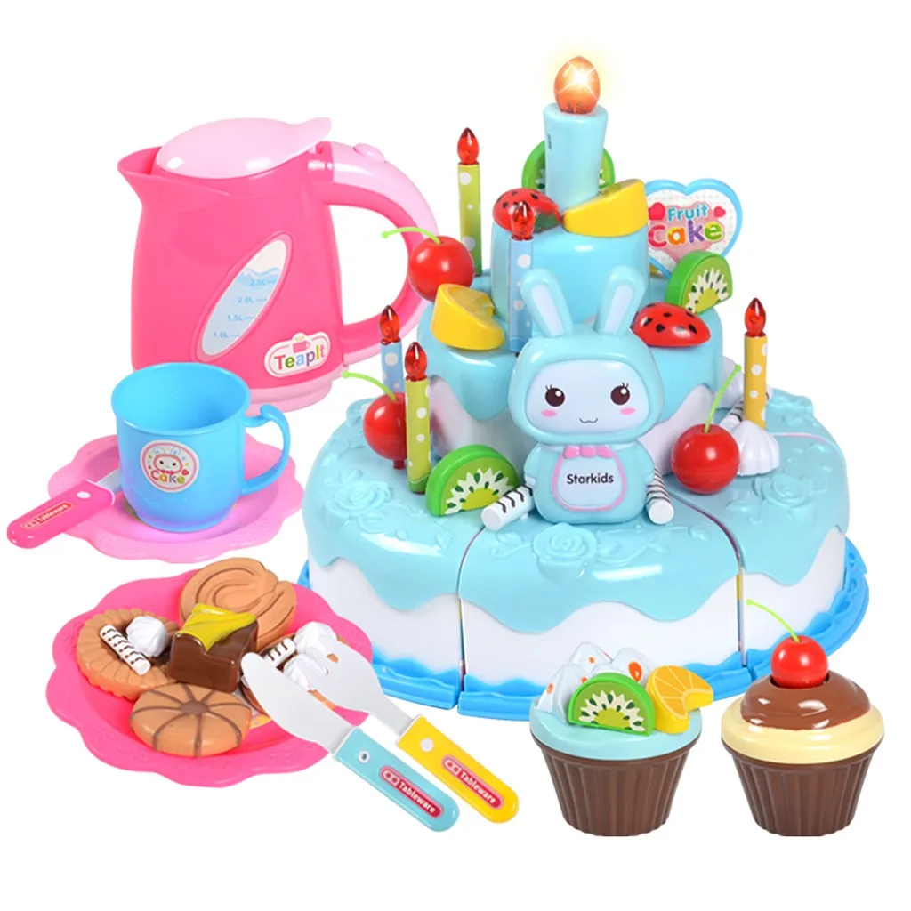 Новые DIY ролевые игры фруктовая резка торт на день рождения кухня еда игрушки Cocina