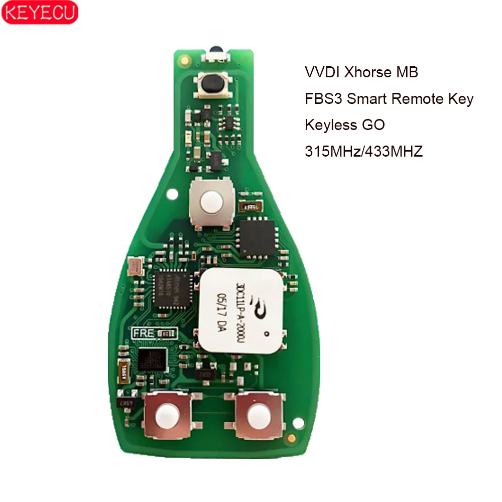 

KEYECU Xhorse MB FBS3 BGA Keyless-Go Smart Key Remote Board 3B/4B 315 МГц/433 МГц для Mercedes-Benz W204 W207 W212 W164 W166 W221