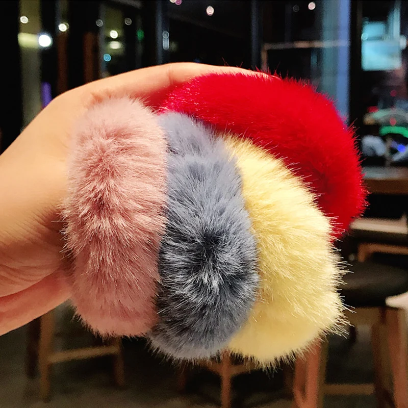 Упругие резинки для волос с простым сплошным мягким плюшевым узлом, декорированными детскими аксессуарами, фруктовые салатные завязки на голову.