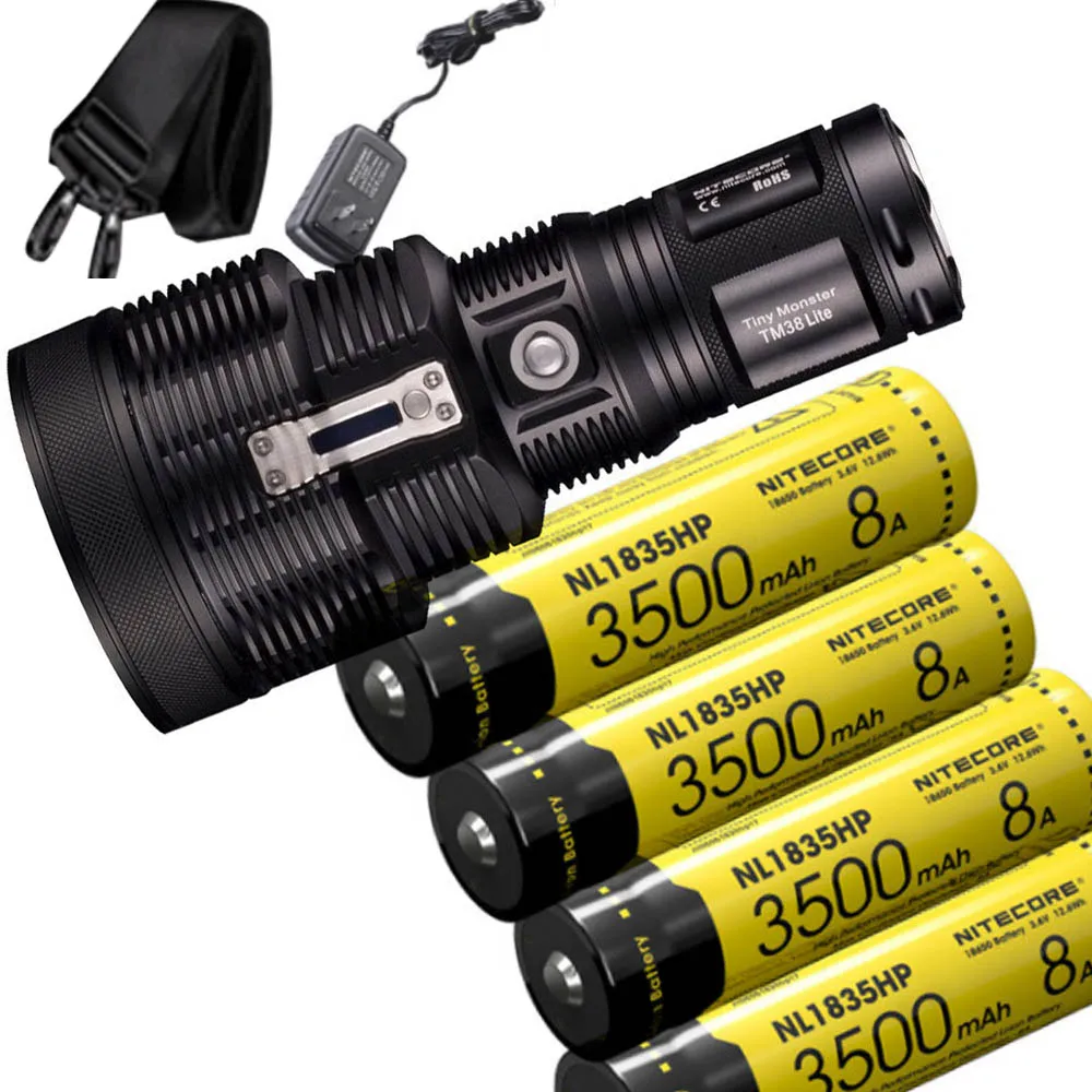 NITECORE TM38 Lite перезаряжаемый фонарик CREE XHP35 HI D4 max 1800 люмен наружный прожектор луч фонарь 1400 м - Испускаемый цвет: TM38Lite 4xNL1835HP