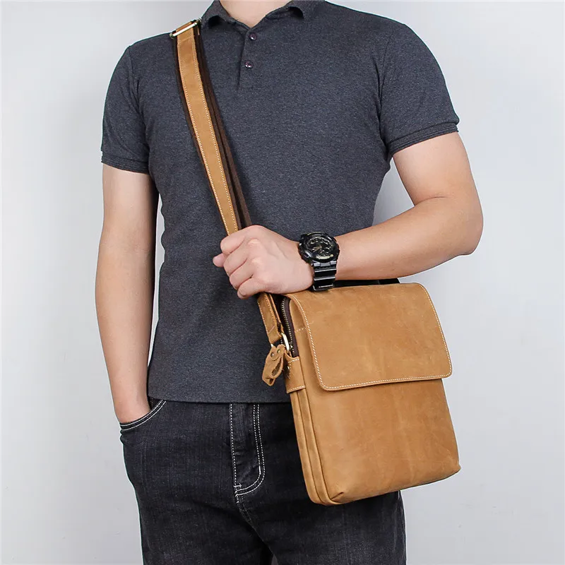 Genuine Leather Men Messenger Bag Vintage Man Crossbody Bag Handbags Large Capacity Male Shoulder Bags Bolsos