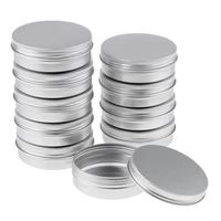 10 empty aluminum round tins cans with screw lids cosmetic container jar top round 3 5oz100g