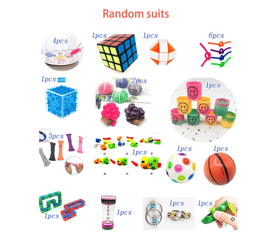 

Fidget Sensory Anti Relieve Stress Relief Toys Autism Anxiety Relief Gift Adults Girl Children Antistress Fidget Funny Toy Set